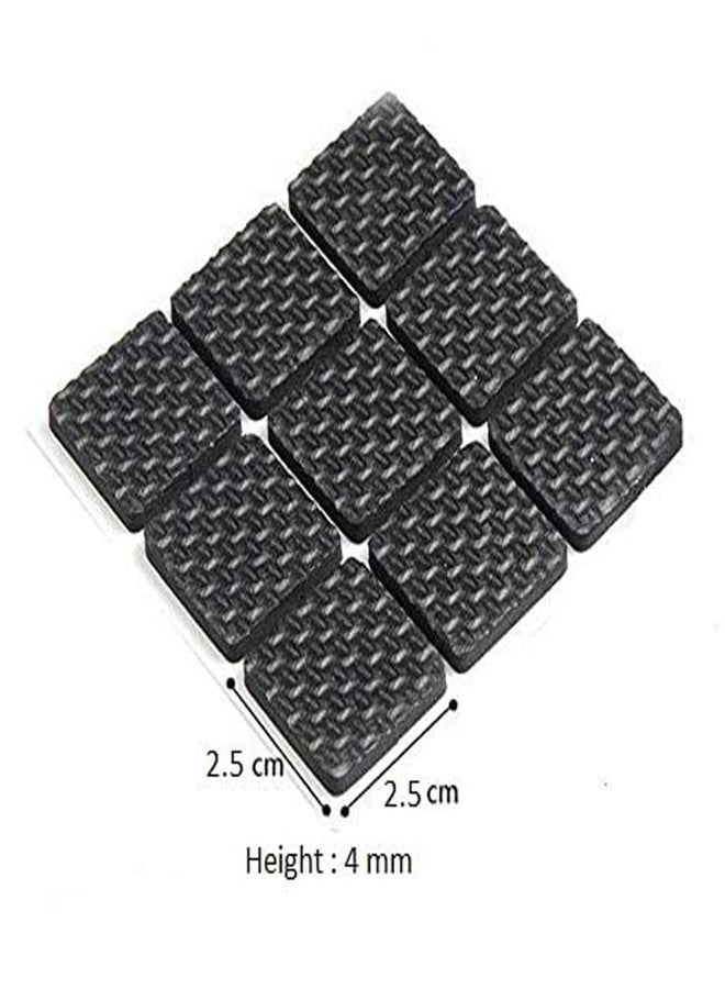 SpiderJuice 18Pc Self Adhesive Black Square Soft EVA Like Rubber Furniture Protection Non Slip Anti Skid Scratch Proof Buffer Bumper Floor Noise Insulation Bush Leg Pads Guards - Image 3